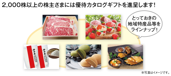 2,000株以上の株主さまには優待カタログを進呈します!